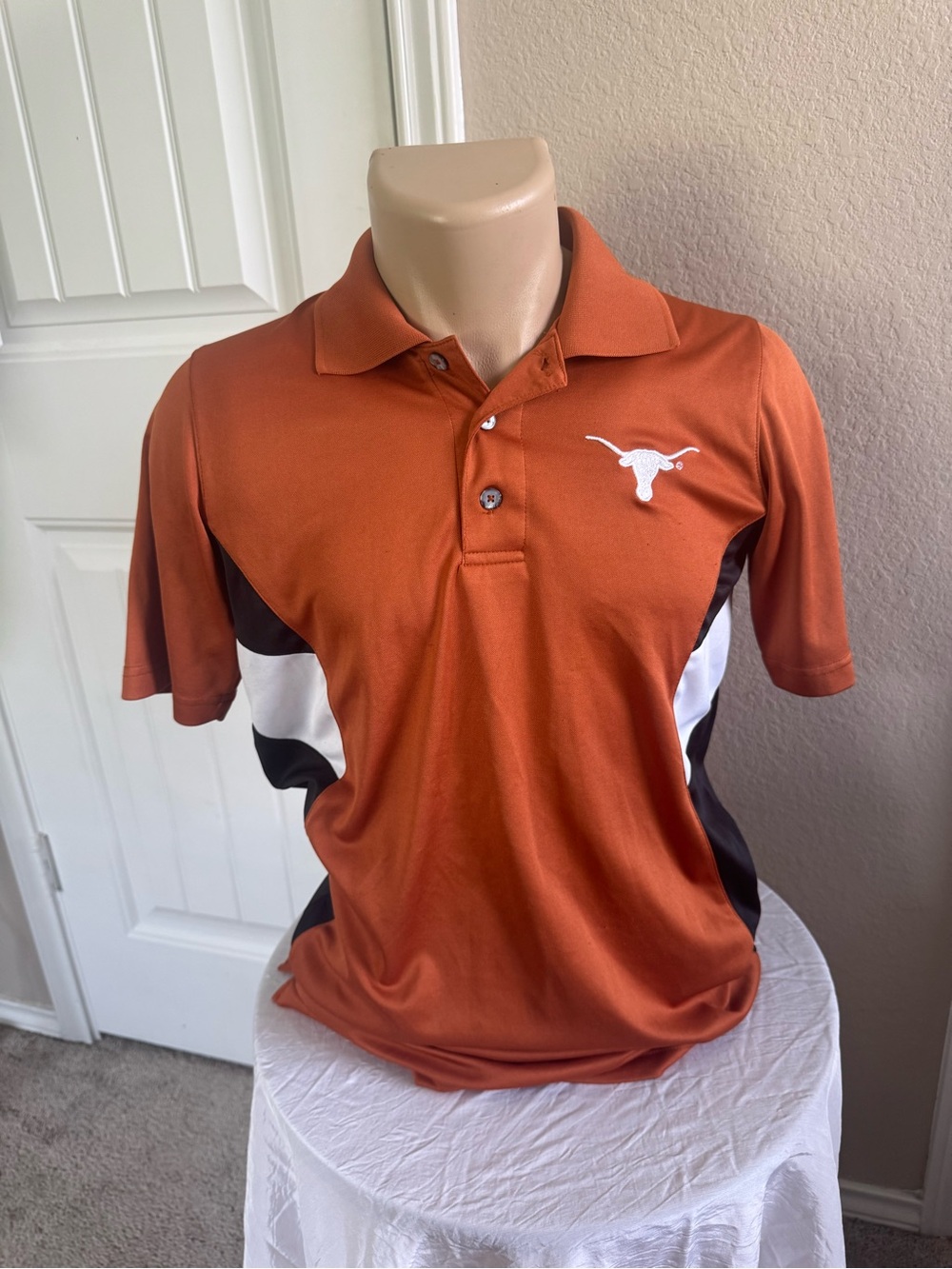 NCAA Men's Texas Burnt Orange UT Polo with Side Panels